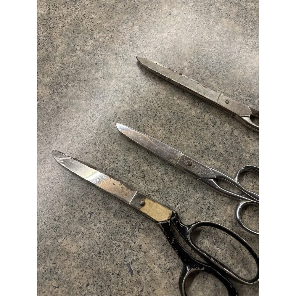 Vintage Metal Sewing Scissors Boker, Richard's, Voss Cut Co Lot Of‎ 3